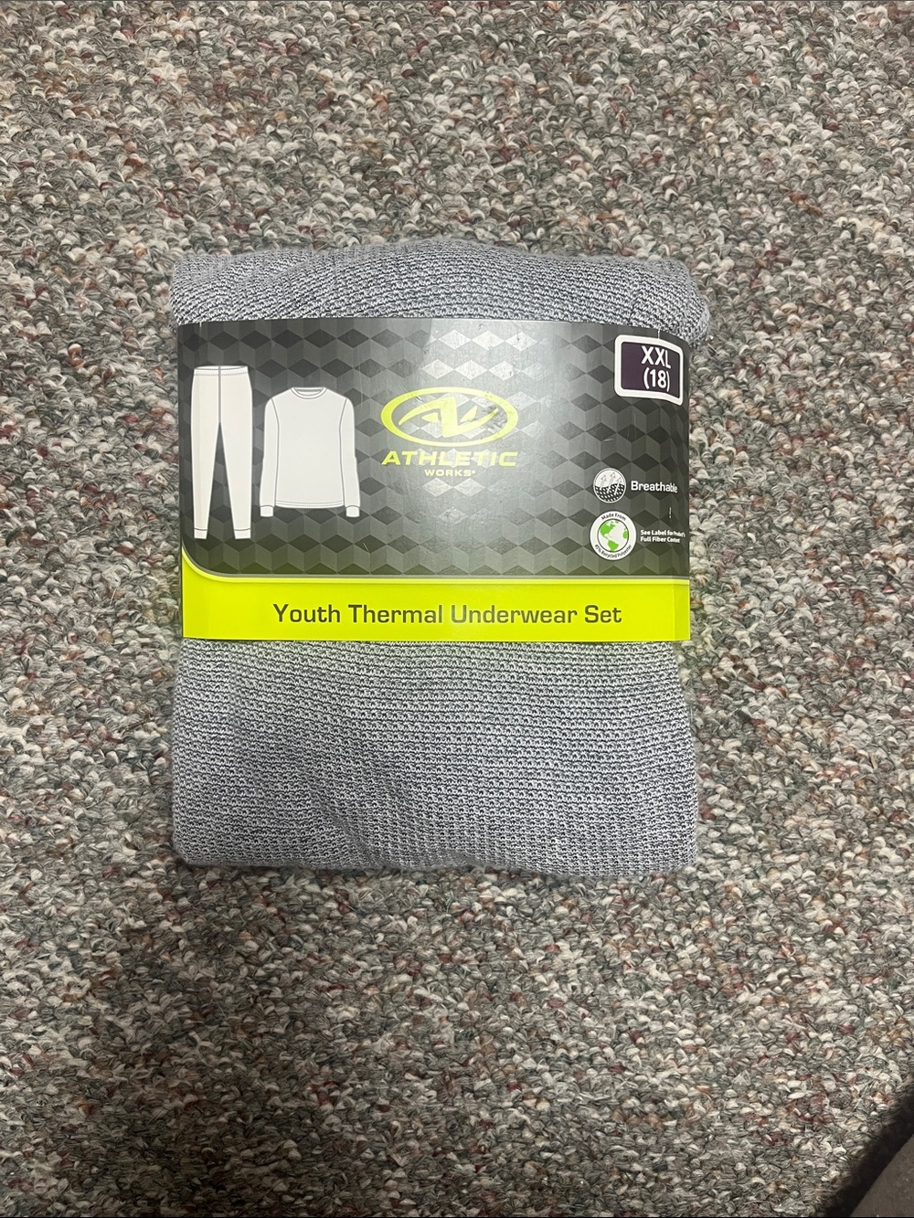 Athletic Works Gray Youth Thermal Set - Waffle Knit